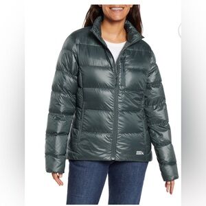 NWT Eddie Bauer Women’s Packable Puffer Jacket Blue Emerald Down Coat | Size L